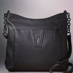 Simply Vera Vera Wang Crossbody Purse Bag Faux Leather - Black